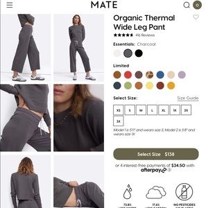 Organic Thermal Wide Leg Pant